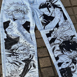 Y2K Casual High Waist Anime Jeans
