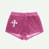Diamond Drawstring Slim Fit Korean Shorts