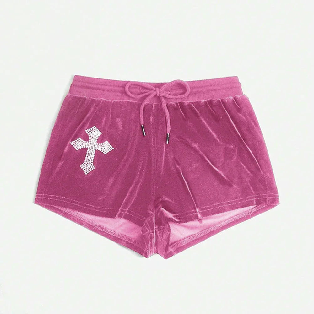 Diamond Drawstring Slim Fit Korean Shorts