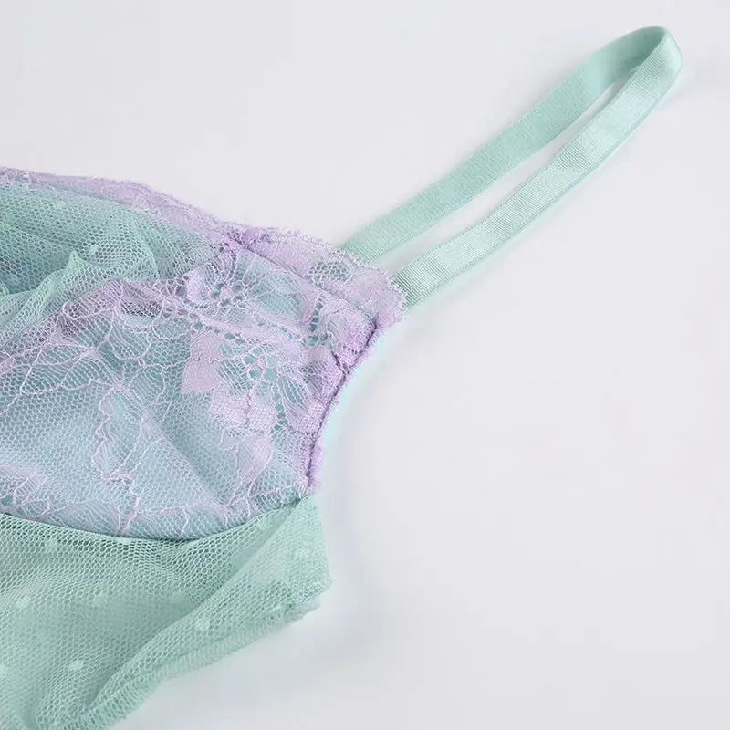 Sexy Mermaid Polka Dot Sheer Crop Top