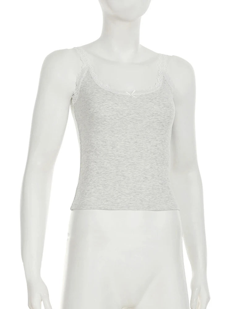 Skinny Patchwork Strap White Cropped Top