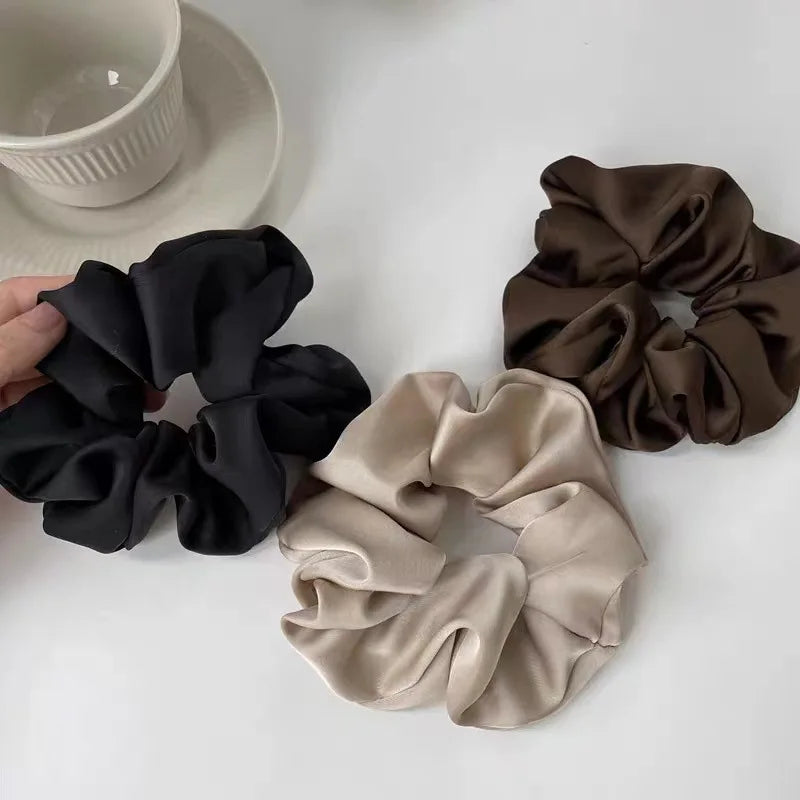 Elastic Silk Solid Color Ponytail Holder