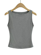 Y2k Double Layer Boat Neck Tank Top