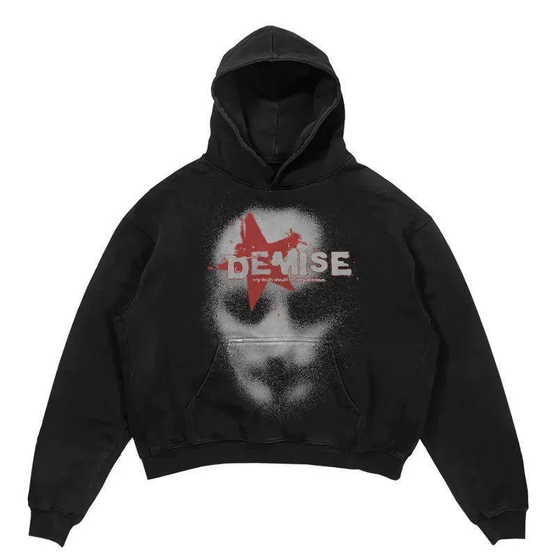 Y2K Pocket Zip-Up Gothic Hoodie