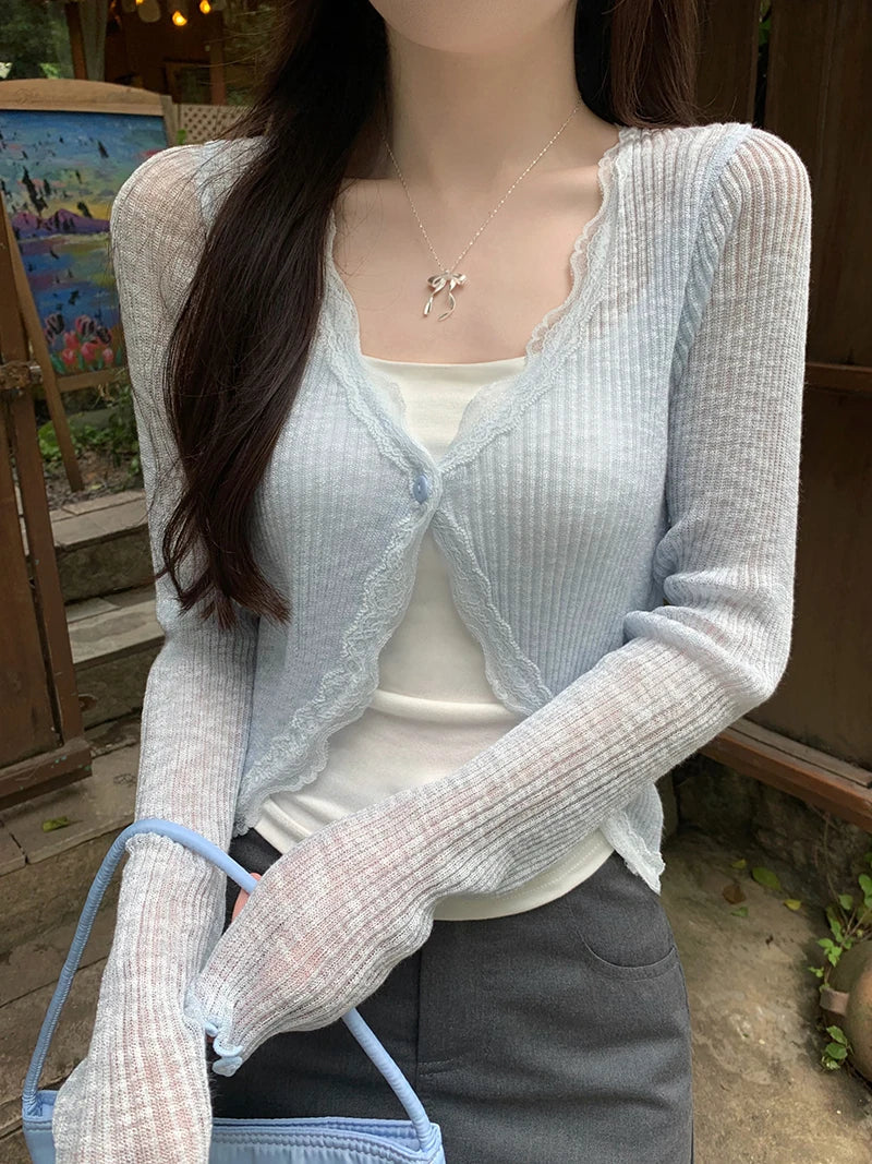 Ribbed Knitted Open Front Cardigan