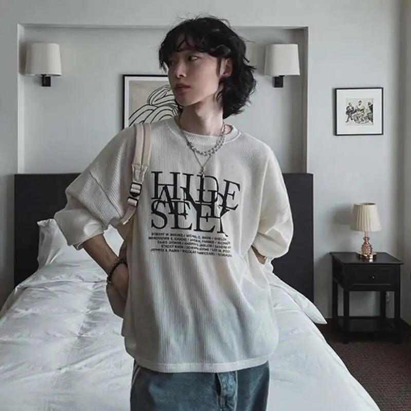 Korean Style Letter Print T-Shirt