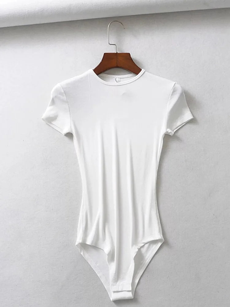 Sexy Slim Short-Sleeve O-neck Bodysuits