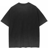 Oversized Burning Skull Graphic Vintage T-Shirt