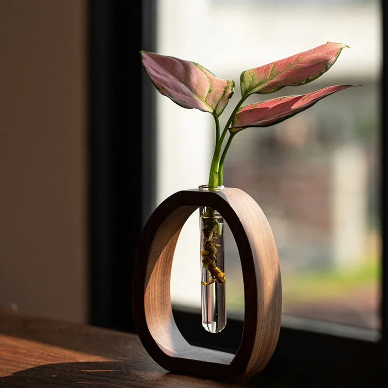 Vintage Walnut Solid Wood Flower Ware