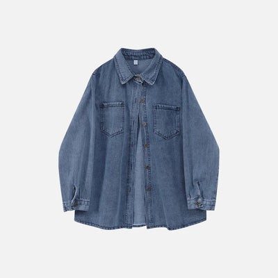 Vintage Jeans-Cowboy-Langarmhemd