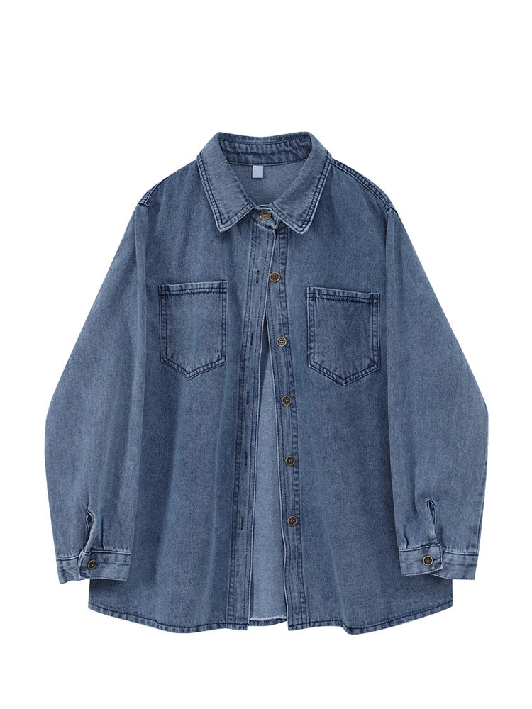 Vintage Denim Cowboy Long Sleeve Shirt
