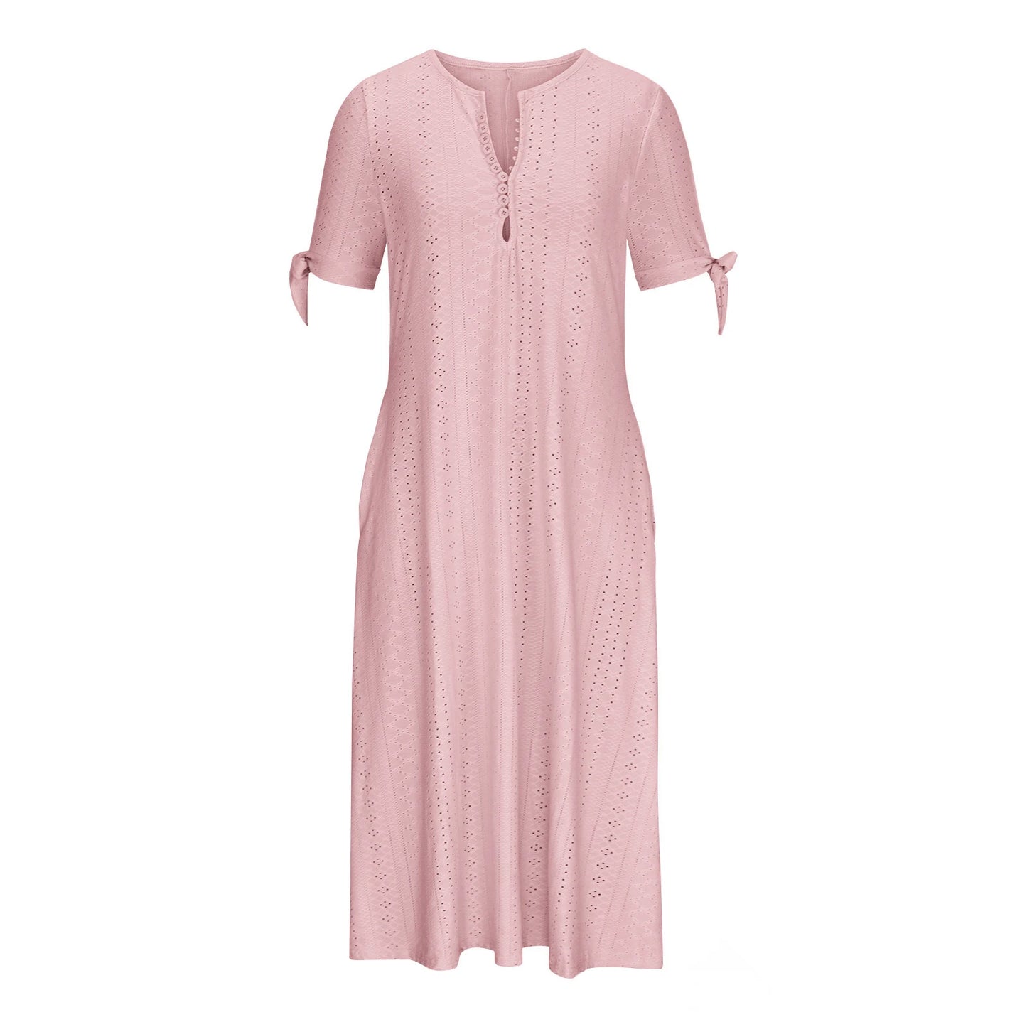 Old Money V-neck Boho White Midi Dress