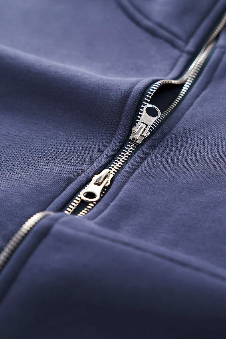 Y2K Fleece Zip-up Solid Color Hoodie