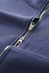 Y2K Fleece Zip-up Solid Color Hoodie