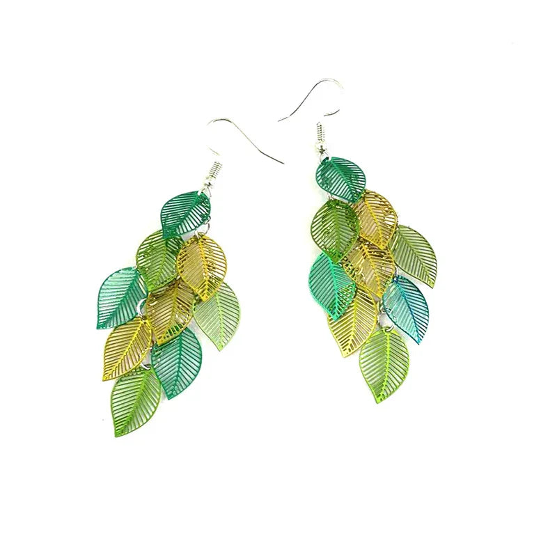Vintage Hollow Leaves Shiny Earrings