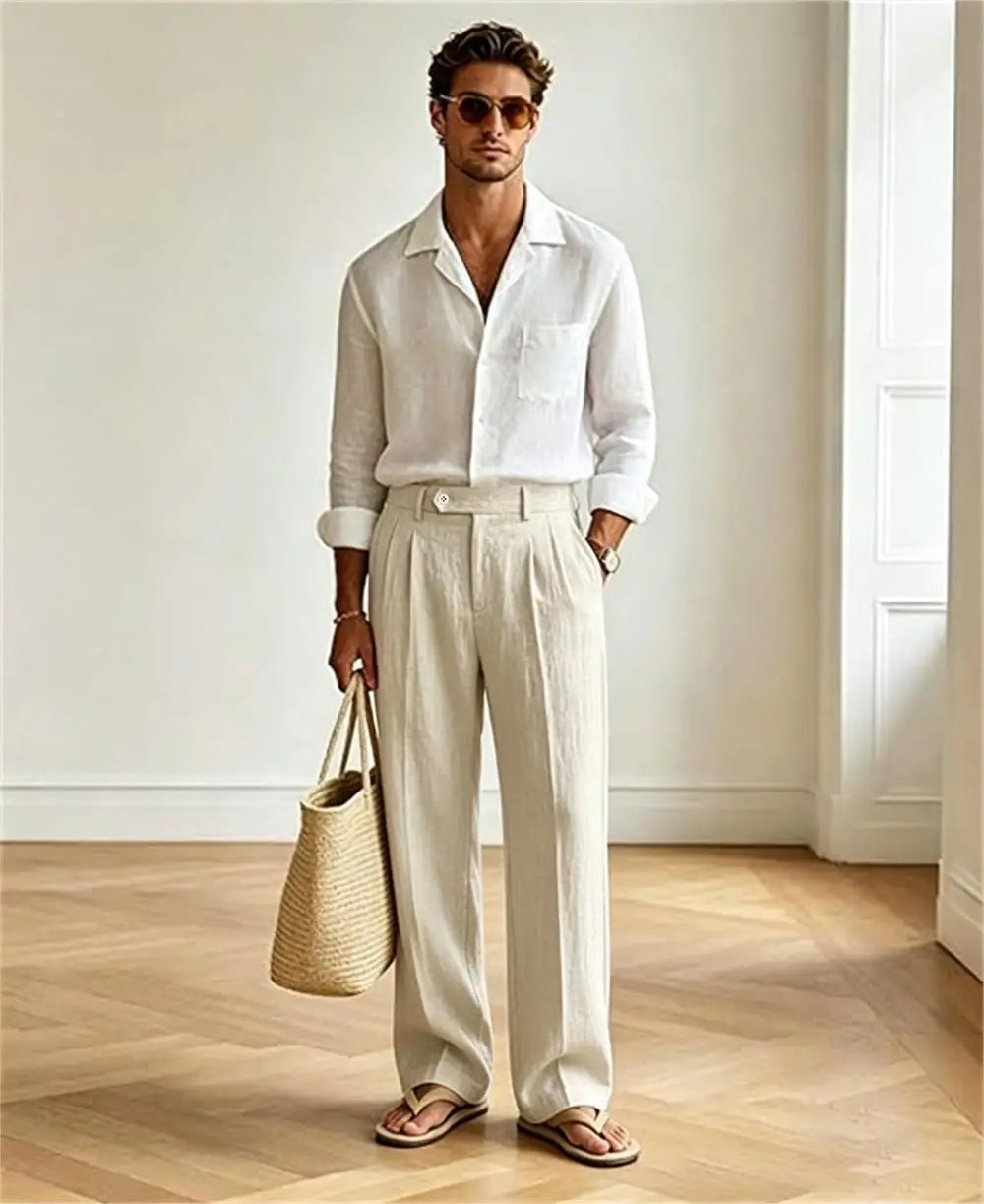 Linen Casual Dress Pants Old Money
