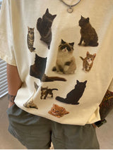 Y2k Cat Party Casual T-shirt