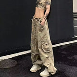 Washed Camouflage Cargo Jeans