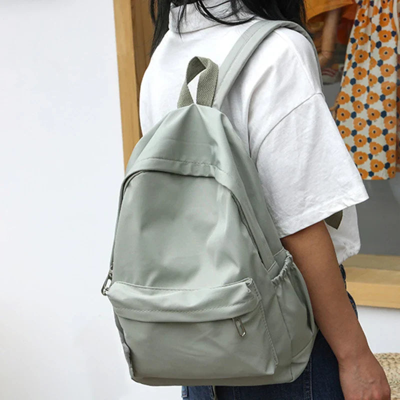 Solid Color School Backpack