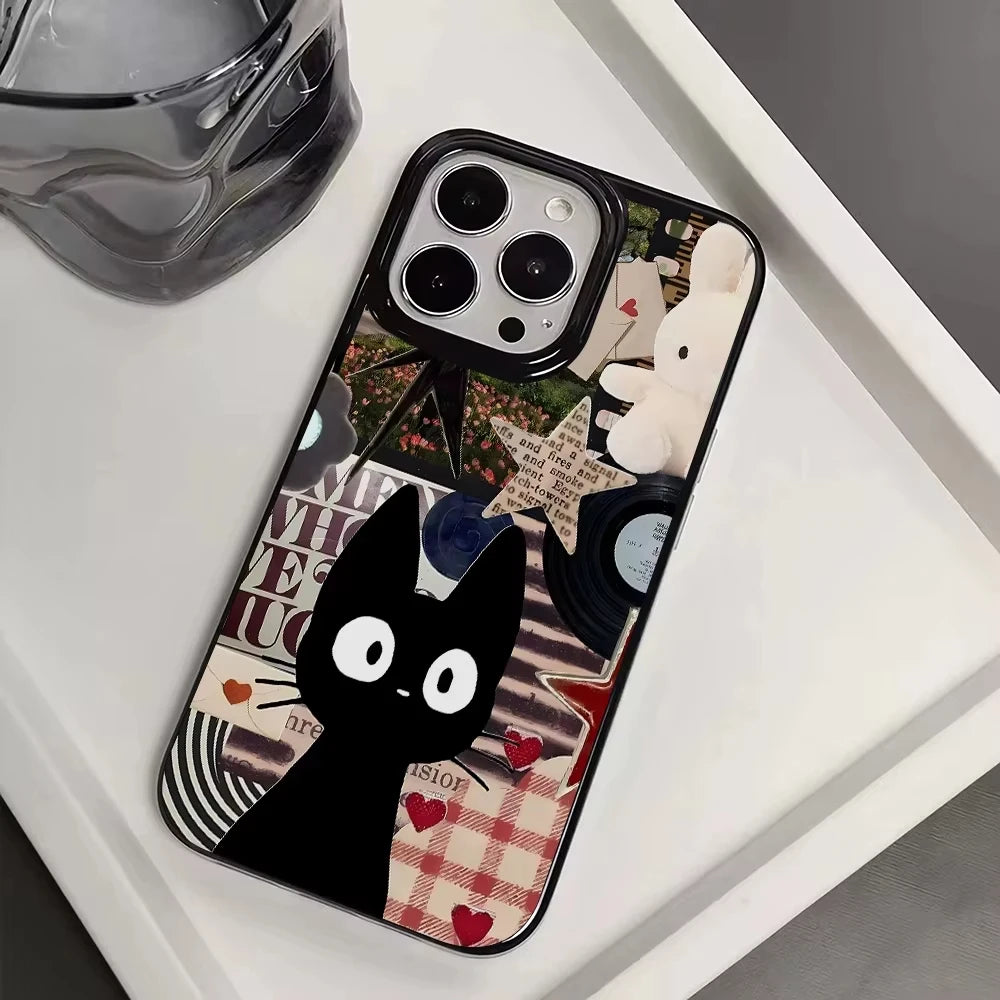 Graffiti Black Cat Pattern iPhone Cases