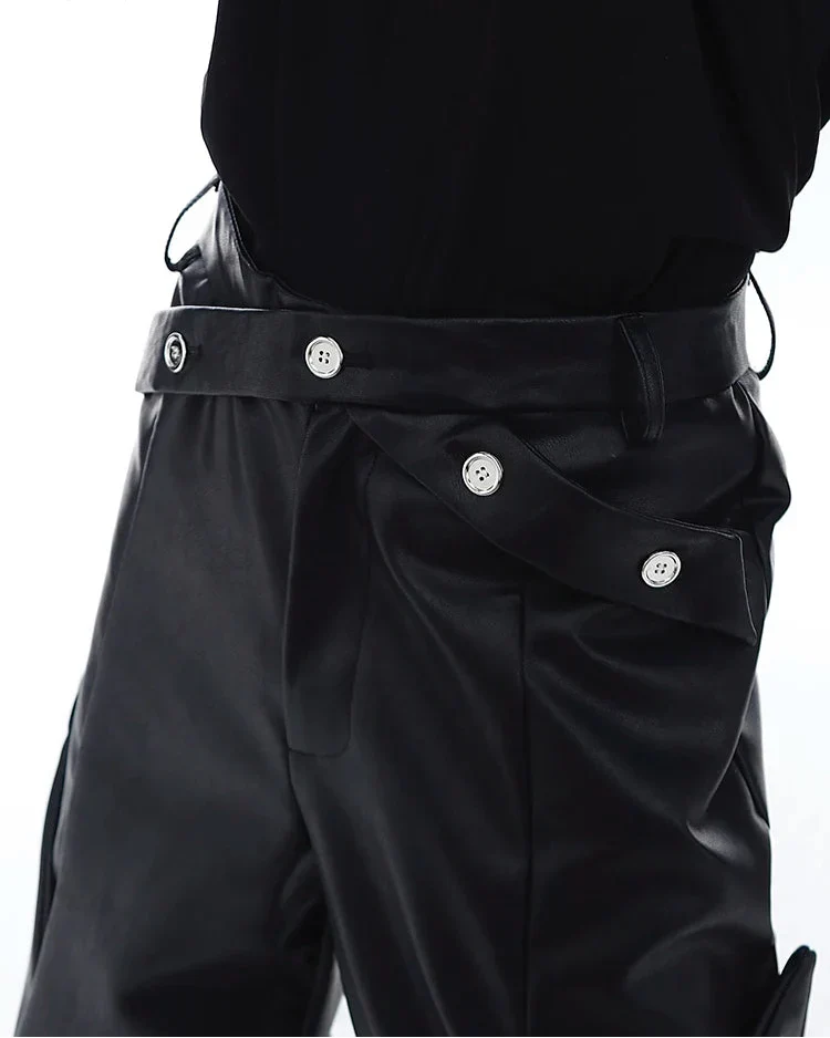 Cyperpunk Straight Leg Leather Pants