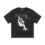 Retro Anime Portrait Print Loose T-Shirt