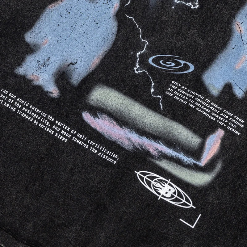 Vintage  Graphic Escape Washed Black T-Shirt