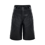 Black PU Grunge Leather Jorts