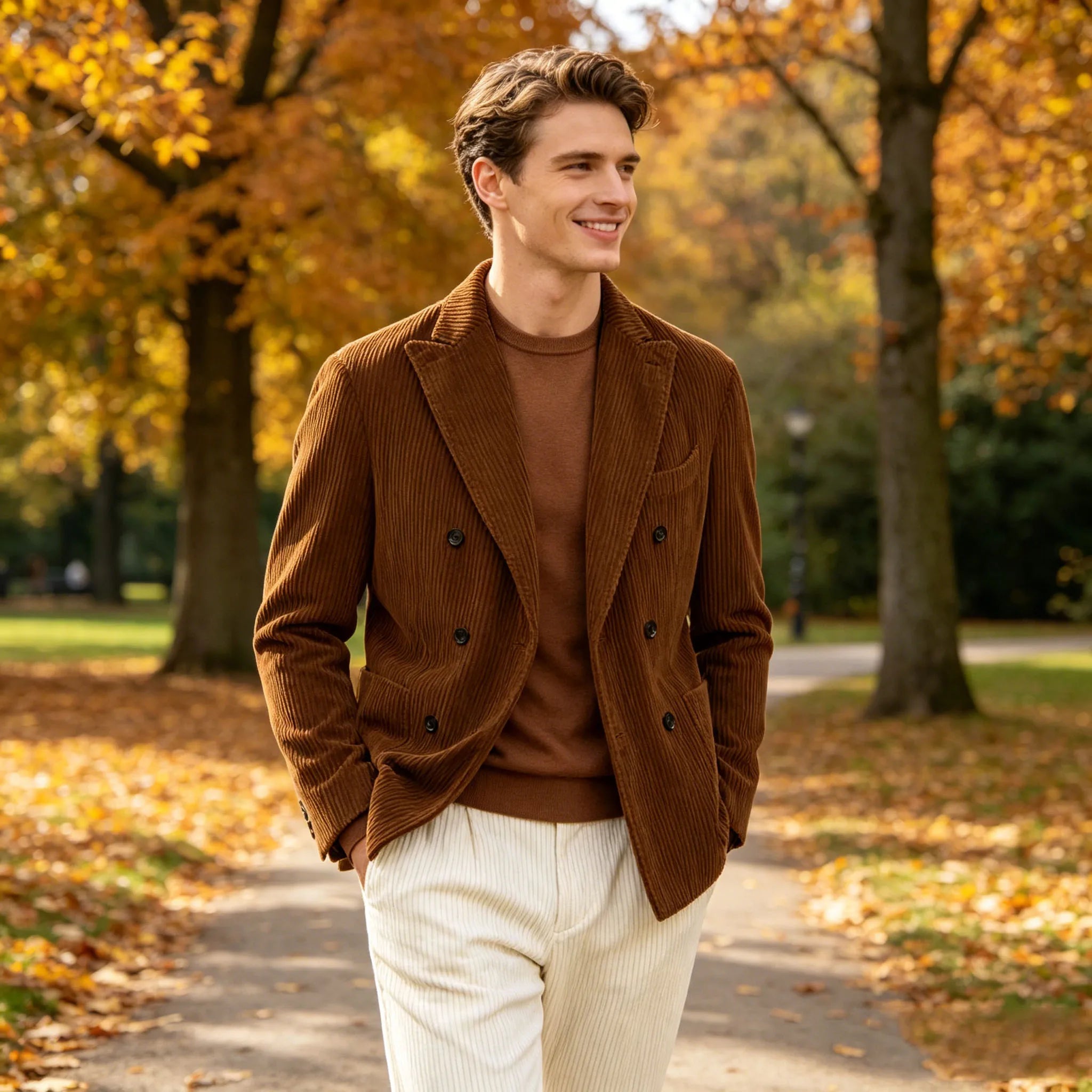 Men's Brown Corduroy Old Money Blazer