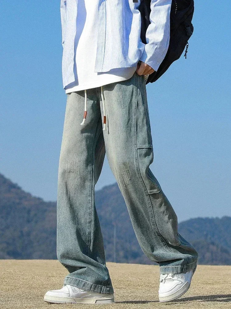 Straight Leg Soft Boy Solid Color Jeans