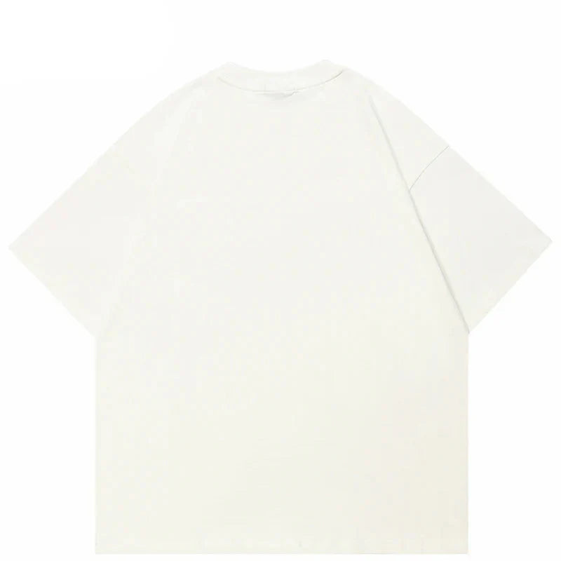 Casual Blurred Graphic White T-Shirt