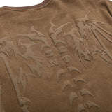 Suede Devil Wings Skeleton Graphic T-Shirt