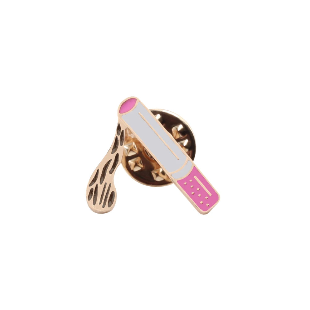 Women Pink Rose Enamel Brooches