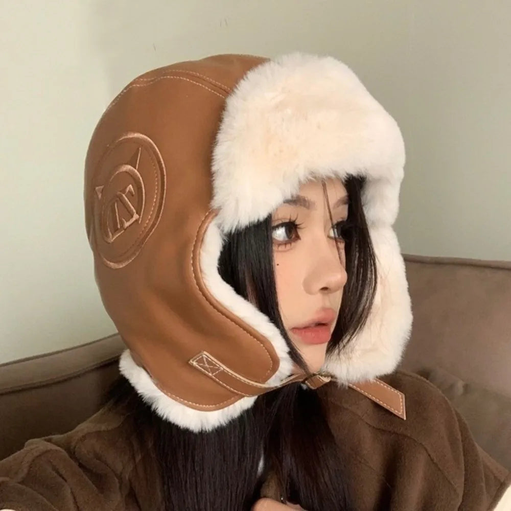 Sombreros de aviador vintage de piel sintética