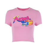 Angelic Graphic Letter Crop Top