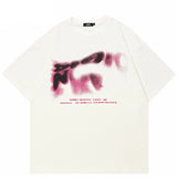 Casual Blurred Graphic White T-Shirt