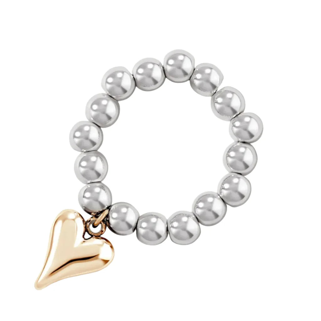 Handmade Beaded Love Heart Rings