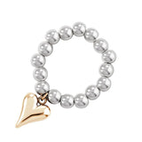 Handmade Beaded Love Heart Rings