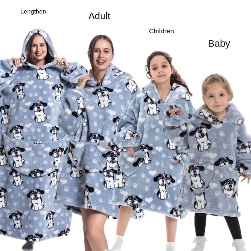 Family Oversize Sherpa Blanket Hoodie