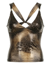 Baddie Leopard Backless Top