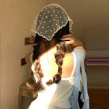 Lace White Polka Dot Women's Headscarf