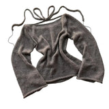 Y2K Transparenter gestrickter U-Boot-Pullover