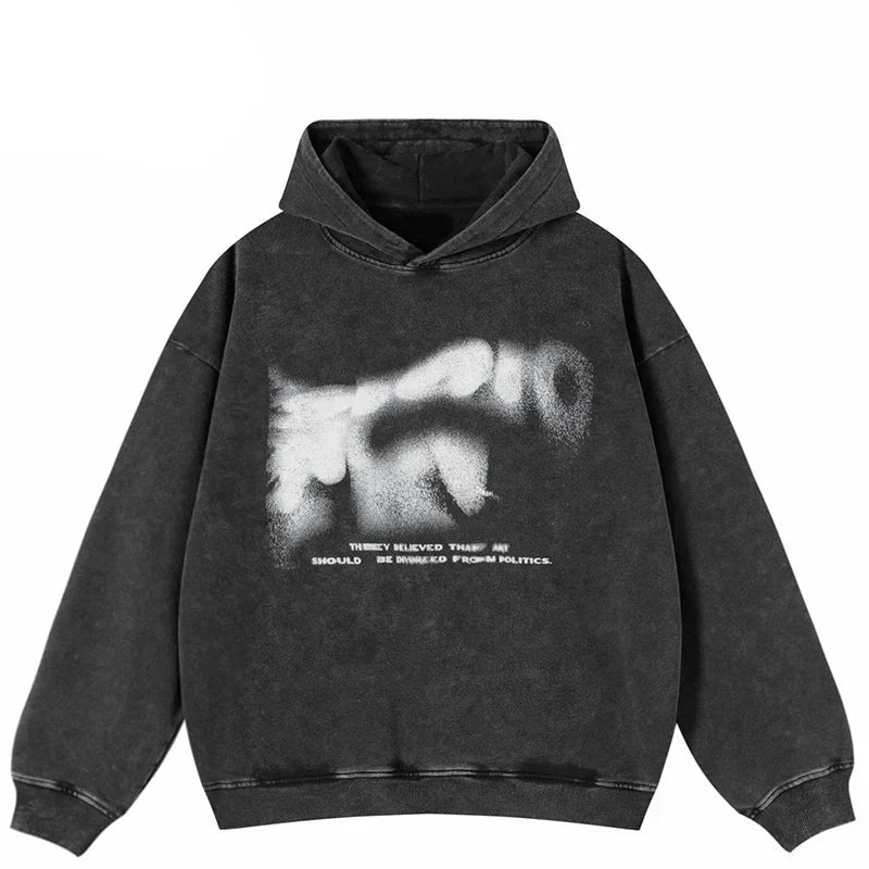 Faded Graphitti Black Washed Hoodie