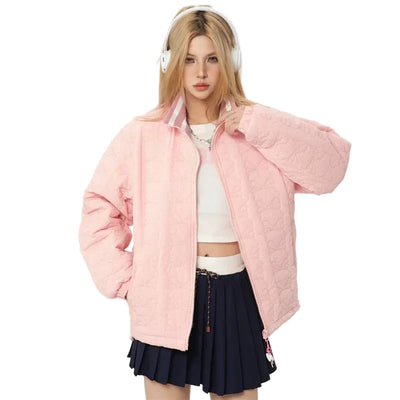 Barbie Core Pink Hearted Puffer Jacket