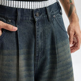 Faux Two-Tone-Denim-Jorts