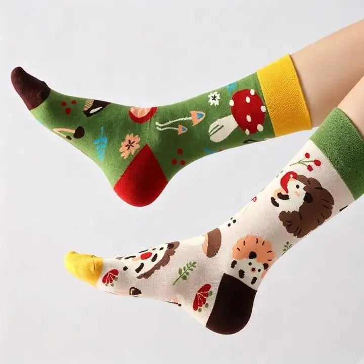 Mismatched Cotton Funny Colorful Socks