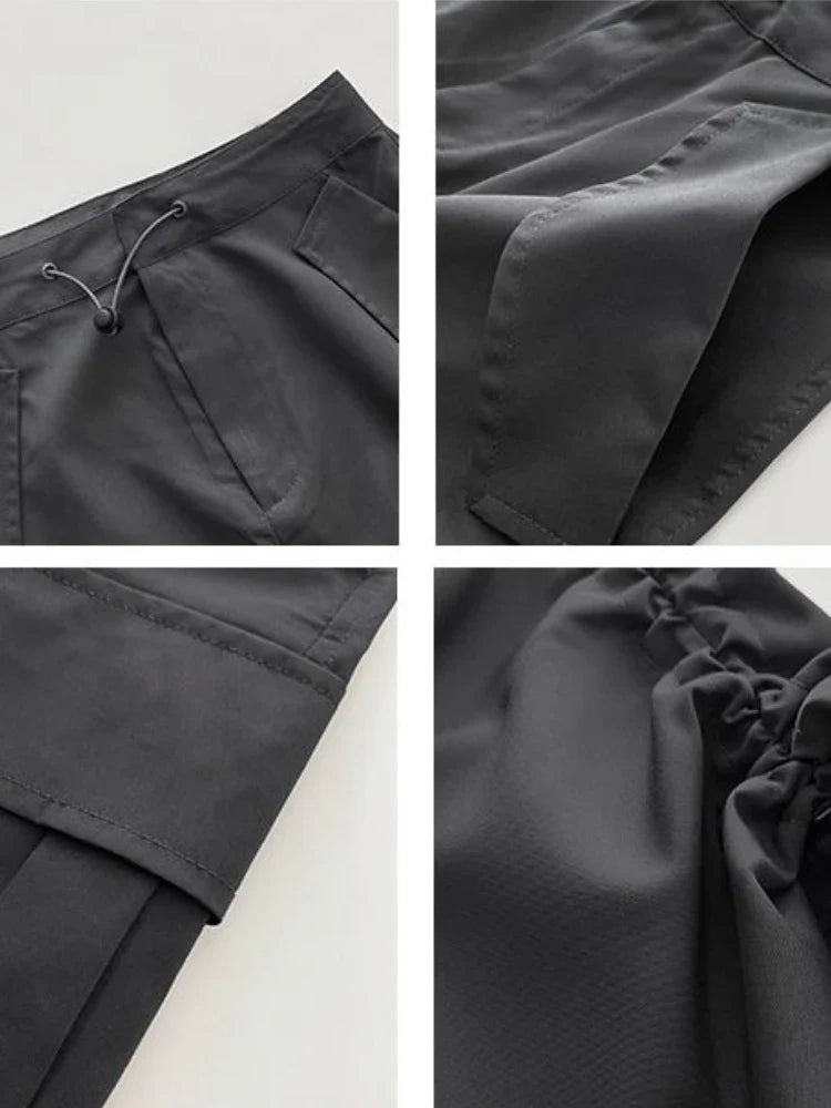 Y2K Drawstring Parachute Midi Skirt