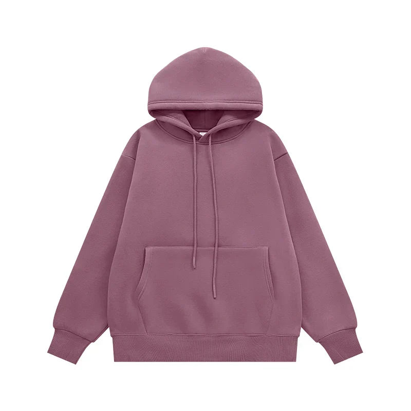 Sudadera con capucha gruesa de color liso