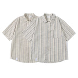 Camisa informal a rayas, suelta y estilo vintage