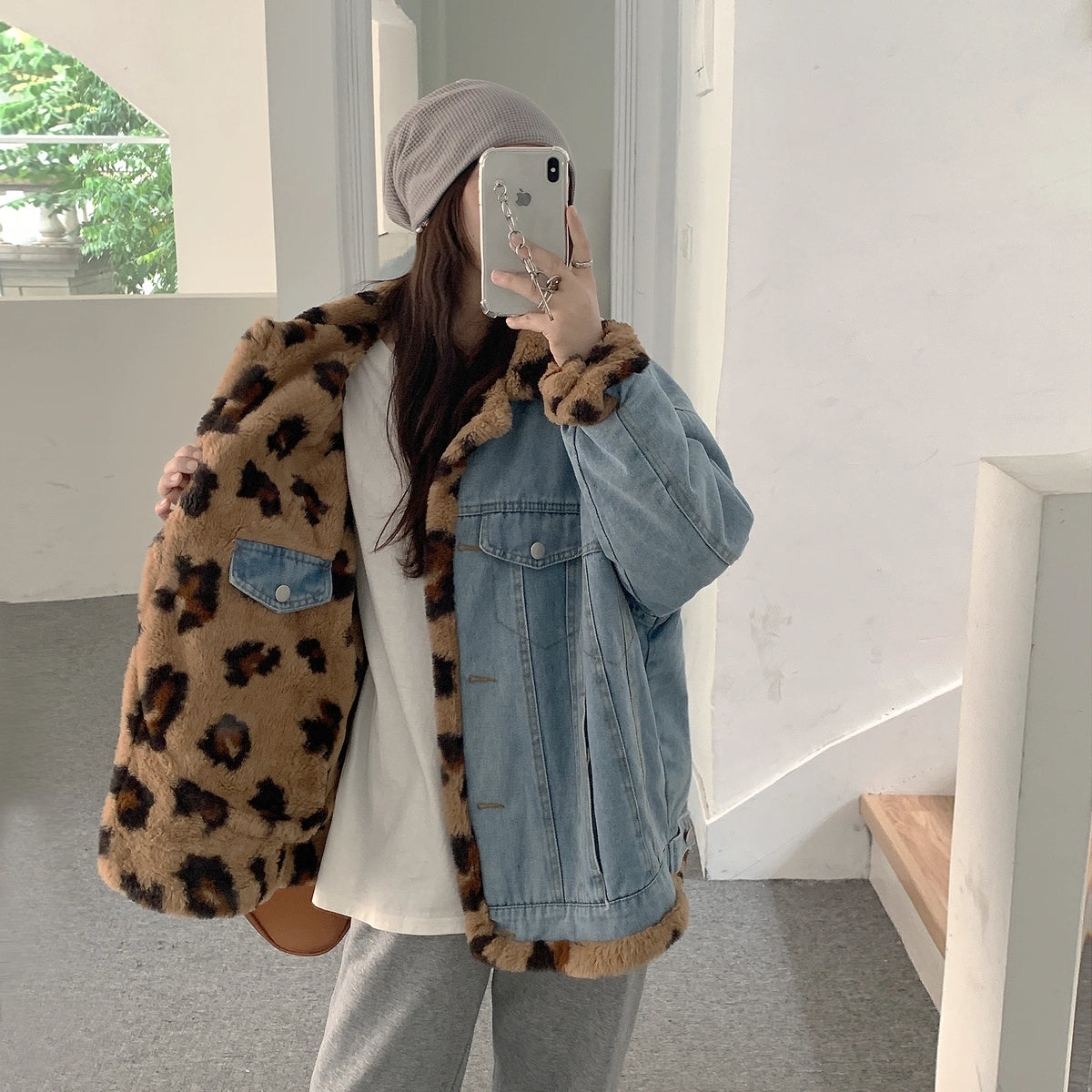 Y2K Fur Lined  Denim Jacket